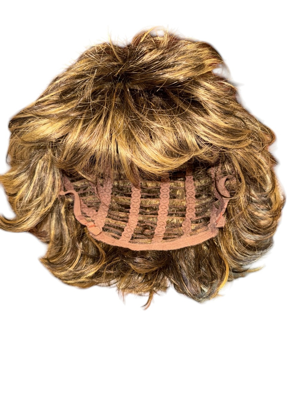 Brown With Blonde Highlights Medium Length Shag Layered Wig - Picture 8 of 8
